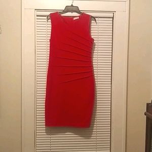 Red Clavin Klein sleeveless dress